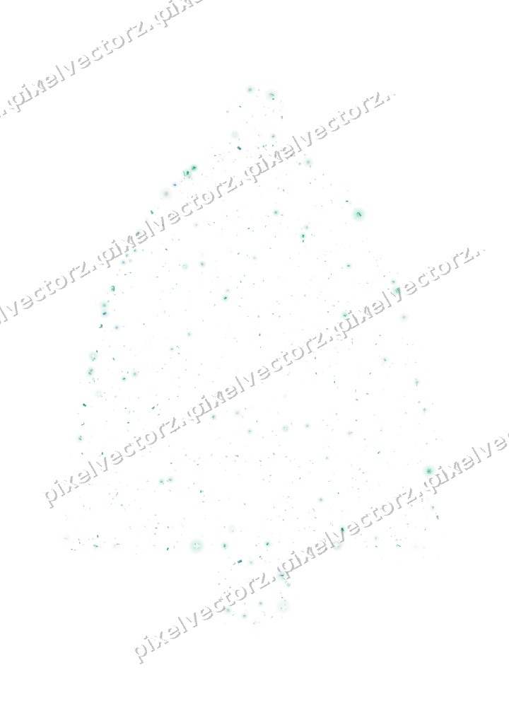 Seamless glitter bell in green and teal on a transparent background