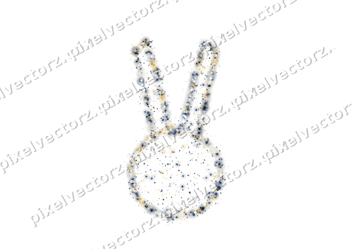Seamless glitter easter bunny of baubles on a transparent background