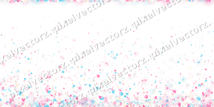 Seamless rising glitter in pink and cyan on a transparent background