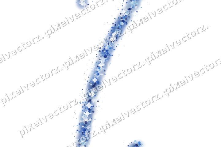 Seamless glitter arc of balloons in blue on a transparent background