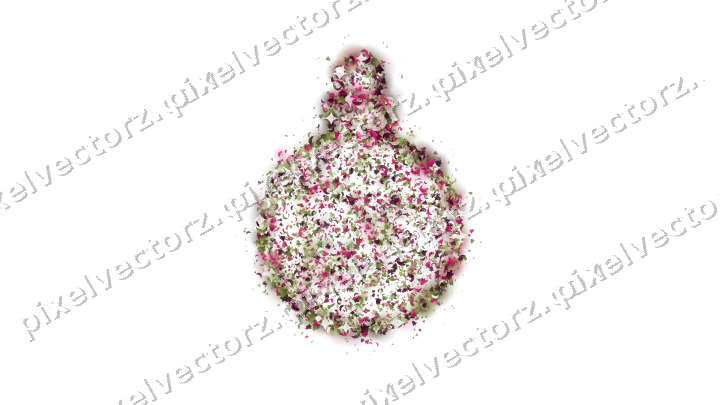 Seamless glitter bauble in lime and pink on a transparent background