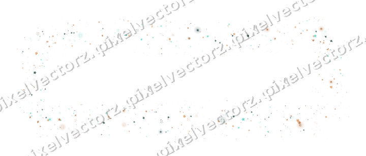 Seamless glitter frame in orange and teal on a transparent background