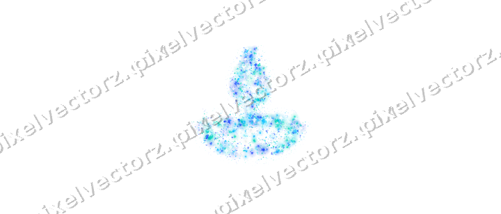 Seamless glitter diya lamp in cyan on a transparent background