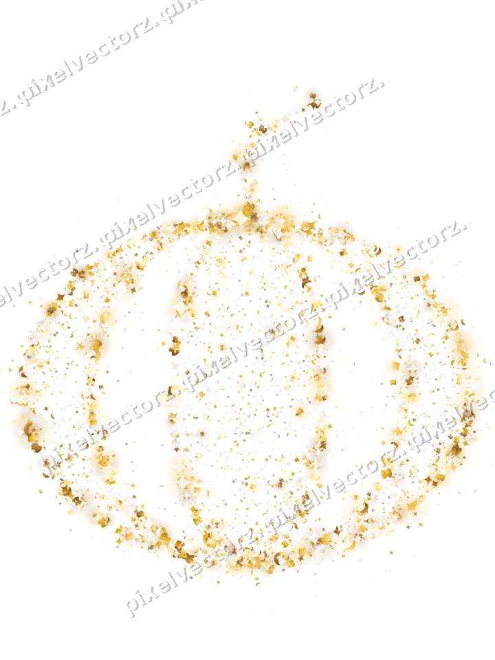 Seamless glitter pumpkin on a transparent background