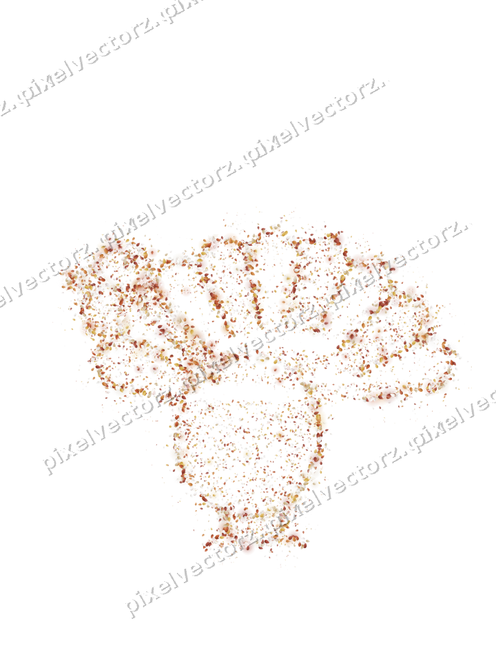 Seamless glitter turkey of eggs in orange on a transparent background