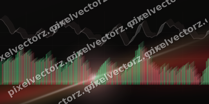 Leuchtender Neon Diagramm Hintergrund in Rot und Bernstein