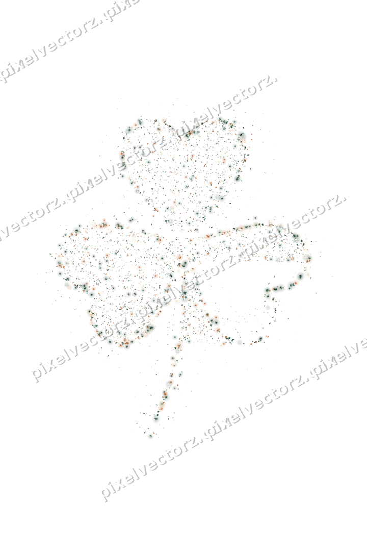 Seamless glitter shamrock in dark green on a transparent background