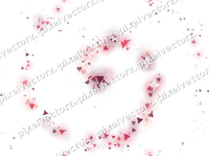 Nahtlose Glitzerspirale aus Dreiecken in Rosa auf transparentem Grund