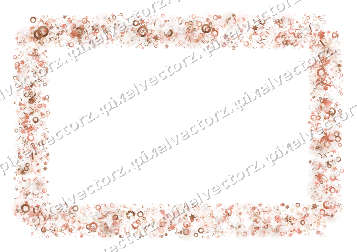 Seamless glitter frame in orange and red on a transparent background