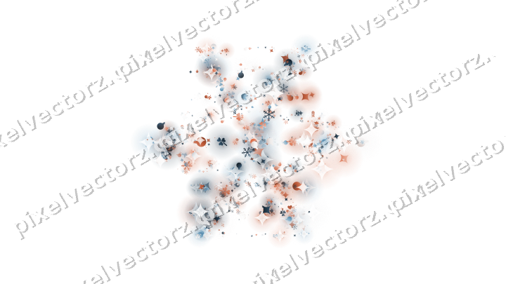 Seamless glitter snowflake in orange on a transparent background