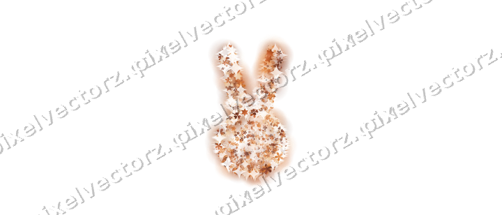 Seamless glitter easter bunny on a transparent background