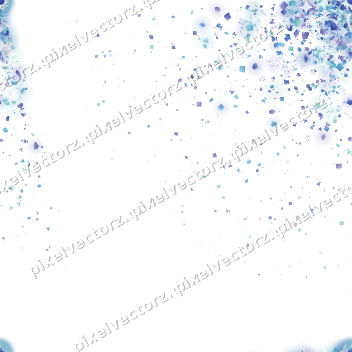 Seamless glitter corner in blue and cyan on a transparent background