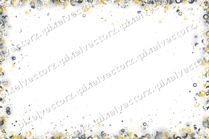 Seamless glitter vignette in amber on a transparent background