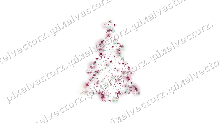Seamless glitter christmas tree on a transparent background