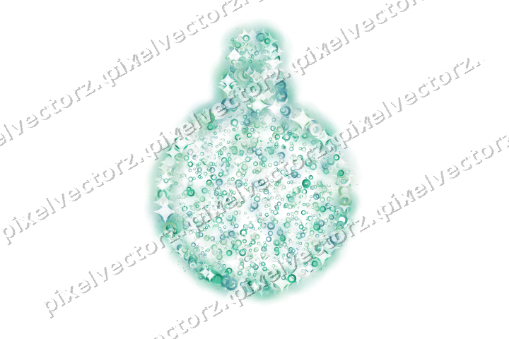 Seamless glitter bauble of rings in green on a transparent background