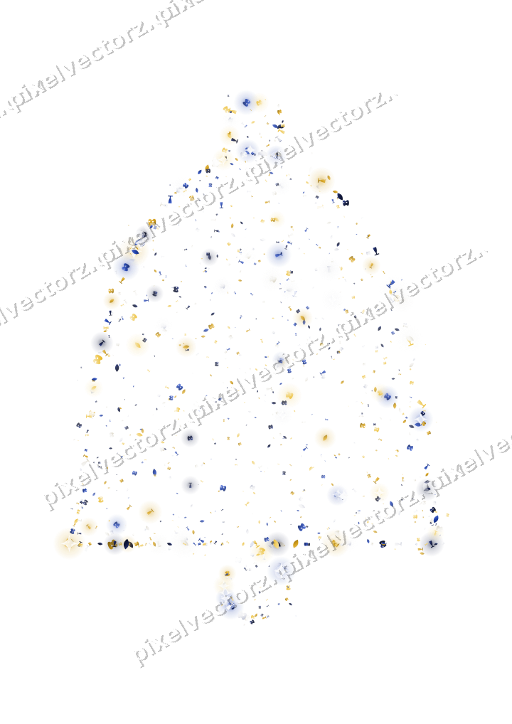 Seamless glitter bell in amber and blue on a transparent background