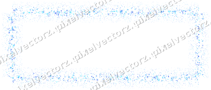 Seamless glitter frame in cyan and blue on a transparent background