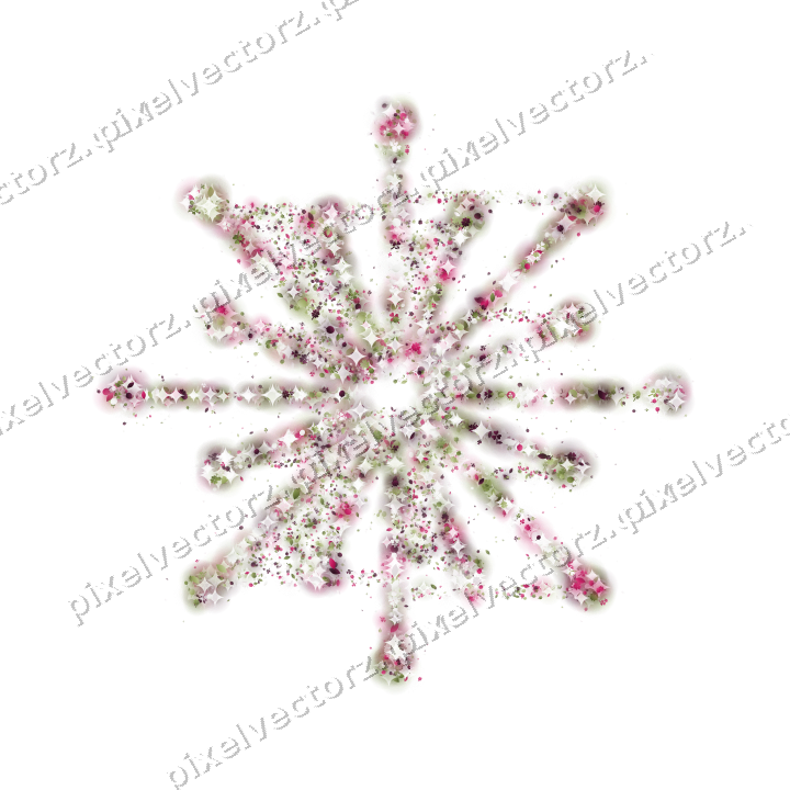 Seamless glitter firework in lime and pink on a transparent background
