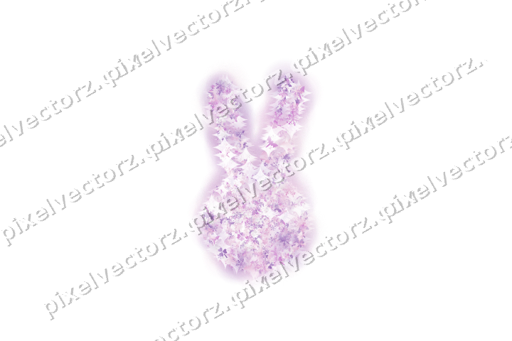 Seamless glitter easter bunny in magenta on a transparent background