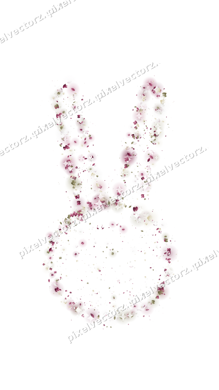 Seamless glitter easter bunny in dark pink on a transparent background