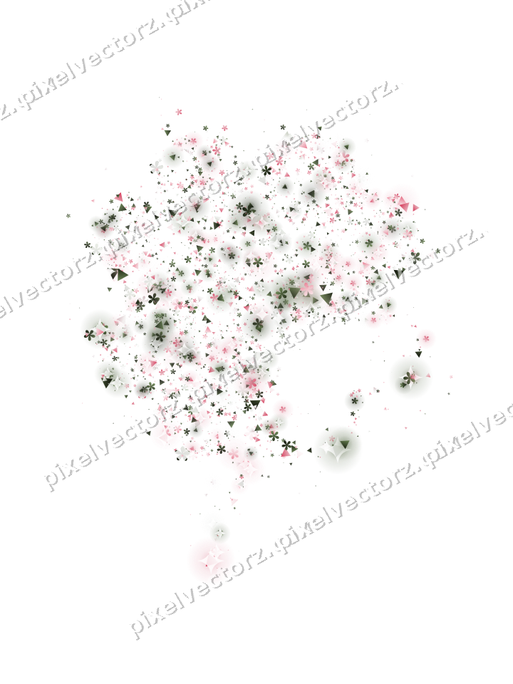 Seamless glitter four leaf clover in pink on a transparent background
