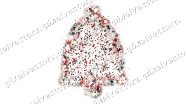 Seamless glitter bell of hearts and dots on a transparent background