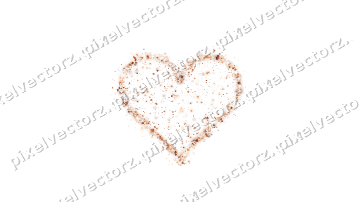 Seamless glitter heart of hearts on a transparent background