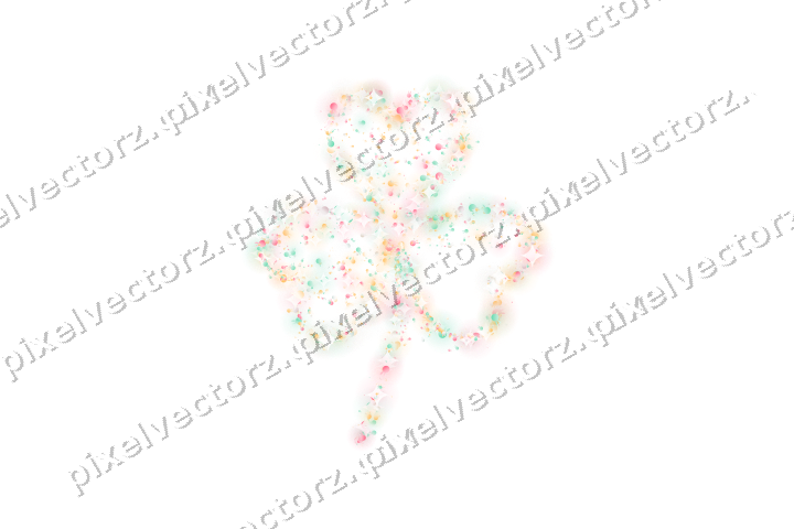 Seamless glitter shamrock of bunnies on a transparent background