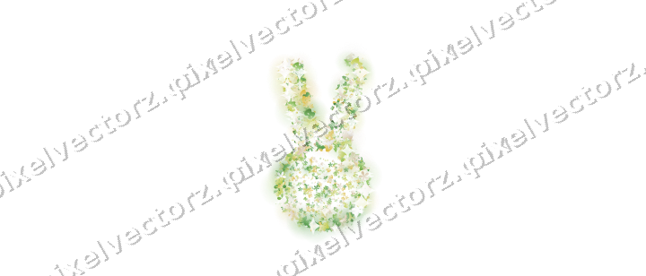 Seamless glitter easter bunny in lime on a transparent background