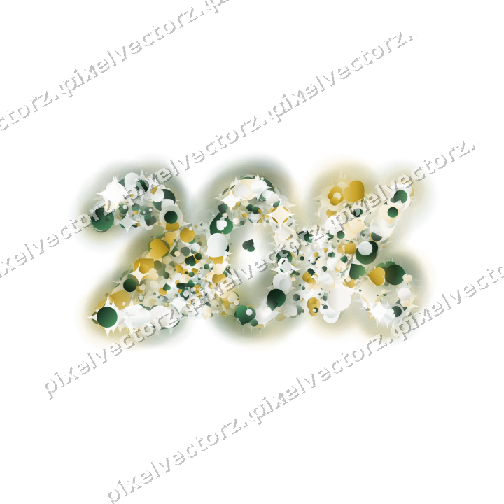 Seamless glitter number 20% in dark green on a transparent background