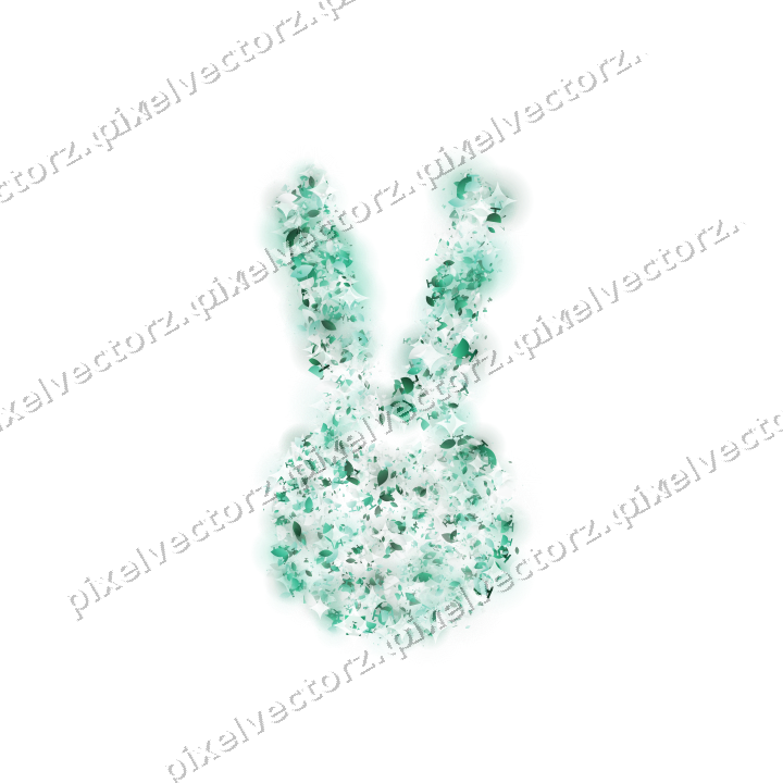 Seamless glitter easter bunny on a transparent background