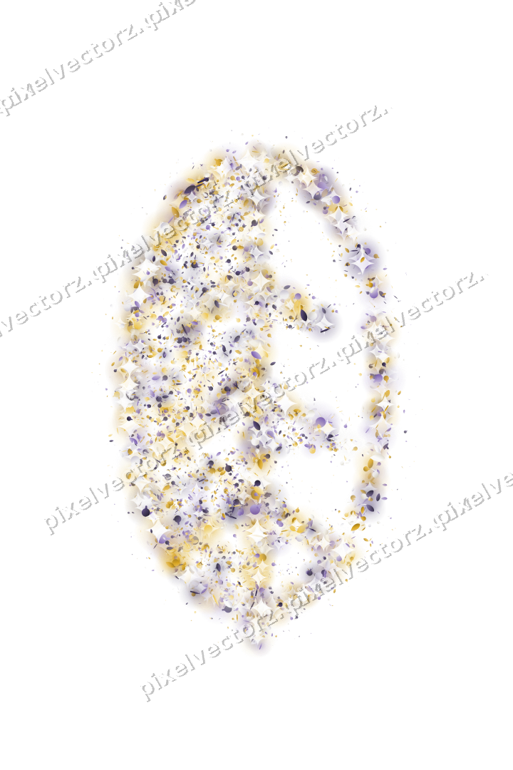 Seamless glitter leaf in amber and purple on a transparent background
