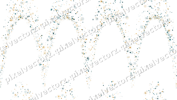 Seamless glitter garland in amber on a transparent background
