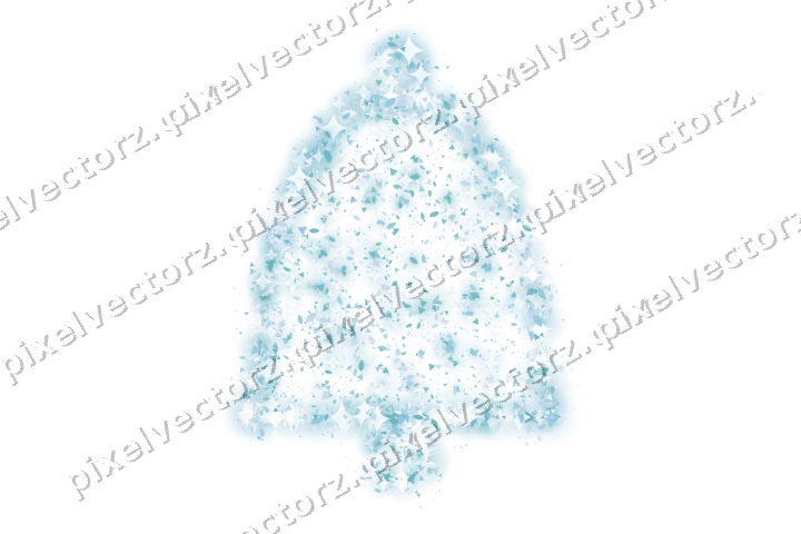 Seamless glitter bell in cyan on a transparent background