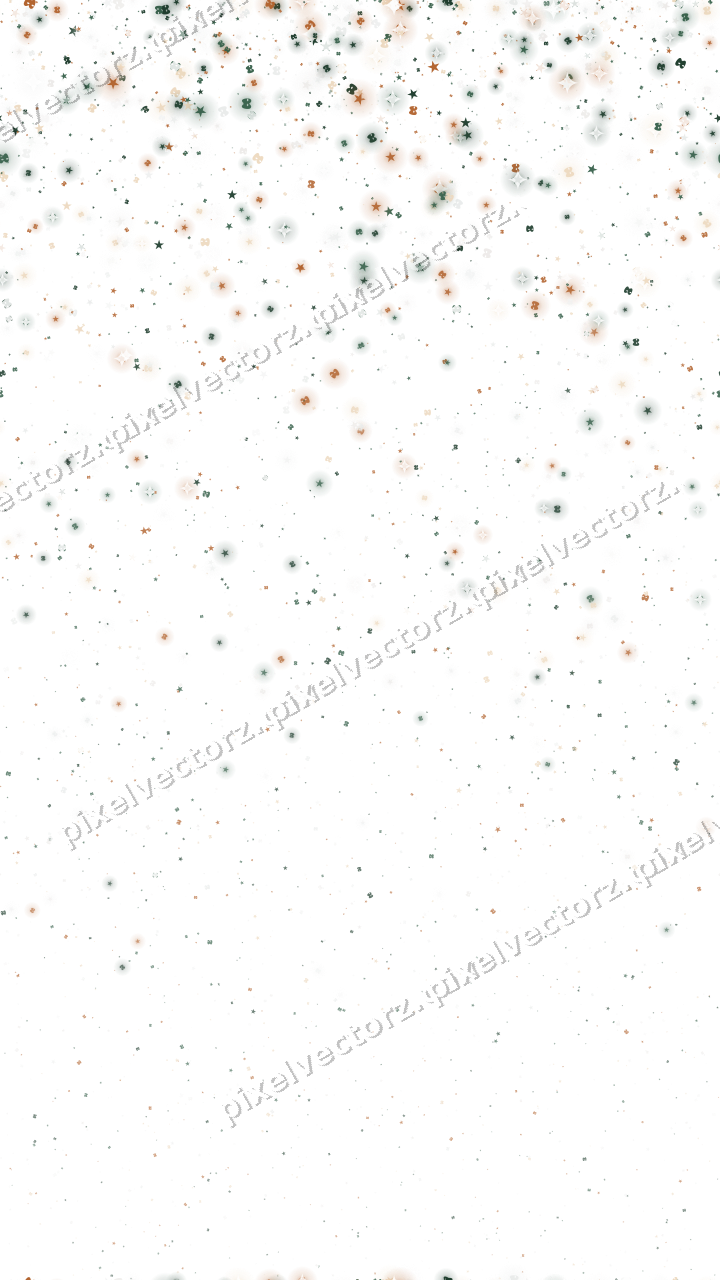 Seamless falling glitter in dark green on a transparent background