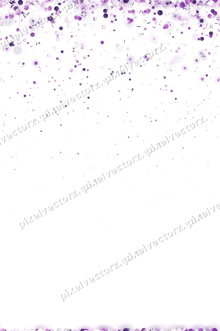 Seamless falling glitter in purple on a transparent background