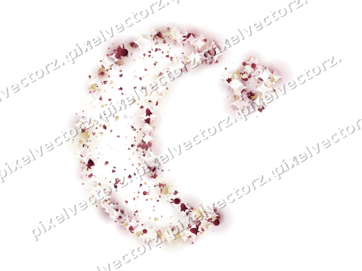 Seamless glitter crescent moon on a transparent background