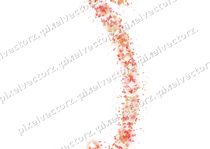 Seamless glitter arc in red and orange on a transparent background