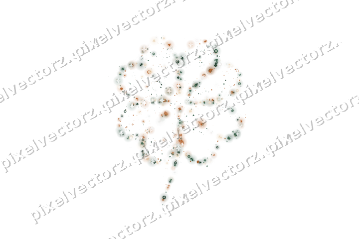 Seamless glitter clover leaf in dark green on a transparent background