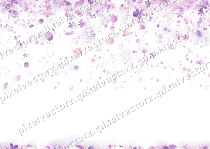 Nahtloser Glitzerregen aus Blüten und Tropfen auf transparentem Grund