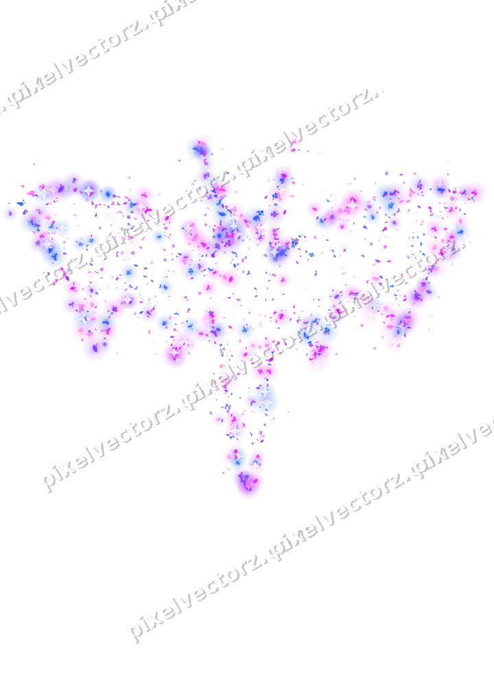 Seamless glitter bat in purple and blue on a transparent background