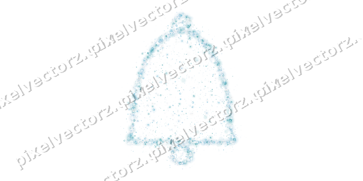 Seamless glitter bell of stars and rings on a transparent background