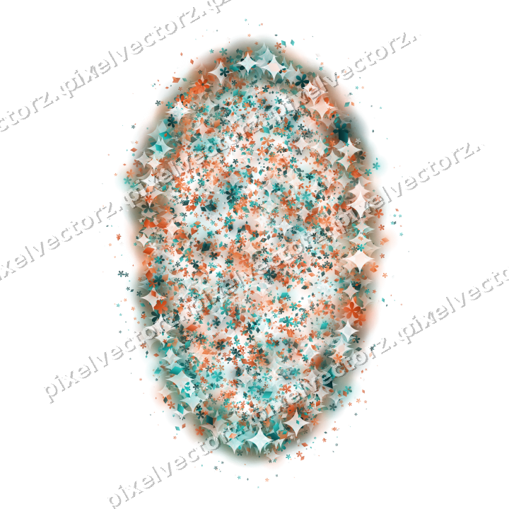 Seamless glitter easter egg in orange on a transparent background