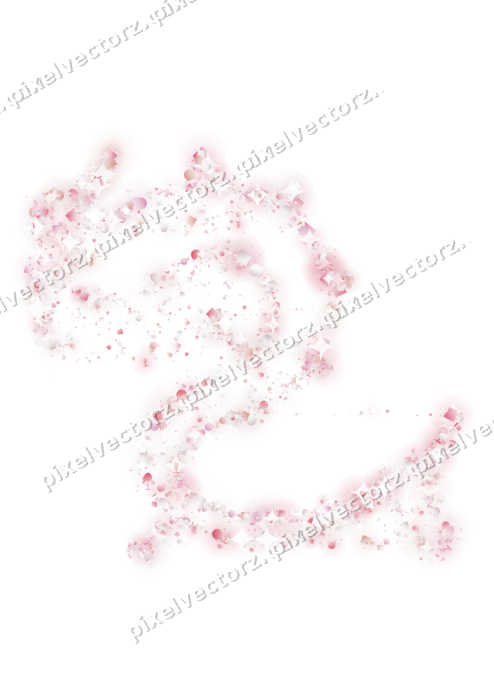 Seamless glitter dragon in pale pink on a transparent background