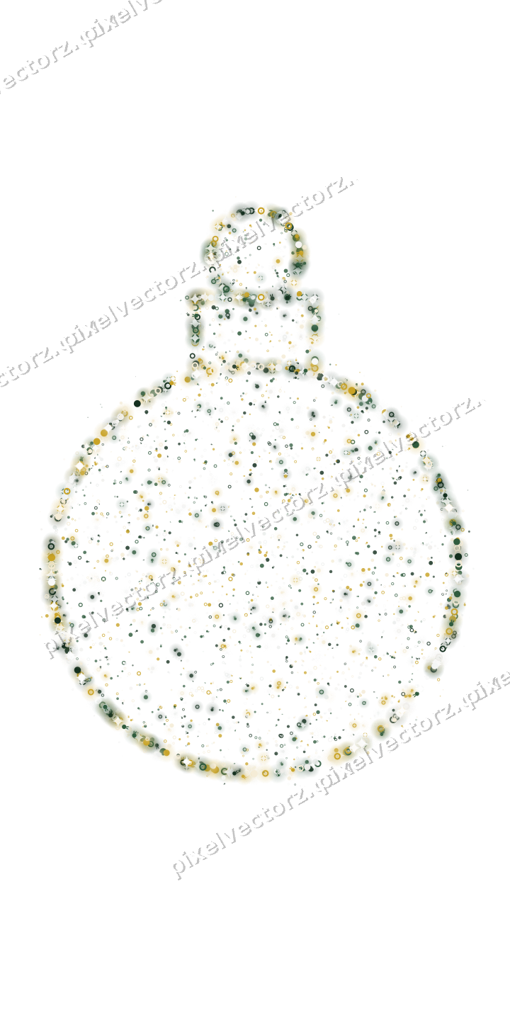 Seamless glitter bauble in dark green on a transparent background