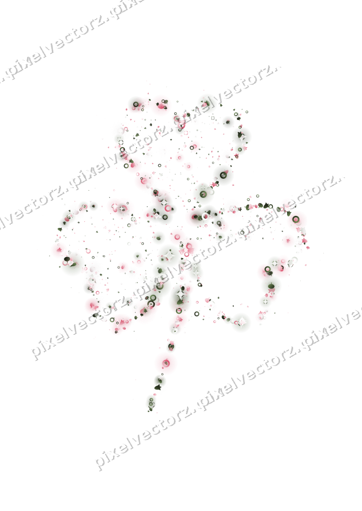 Seamless glitter shamrock in pink on a transparent background