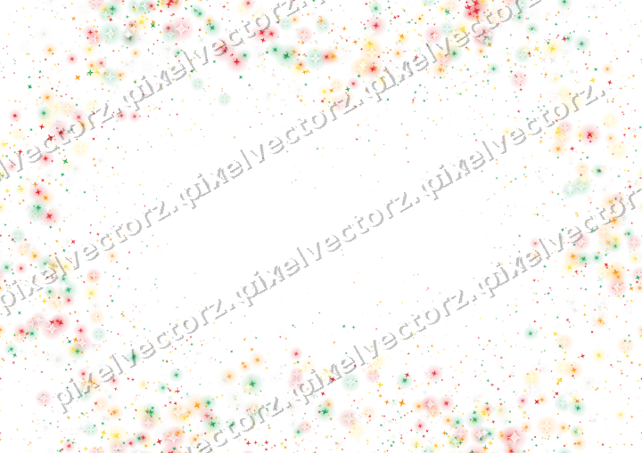 Seamless glitter wreath of stars in red on a transparent background