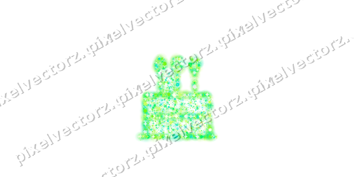 Seamless glitter birthday cake in green on a transparent background