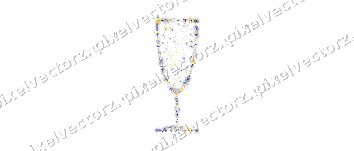 Seamless glitter champagne flute on a transparent background