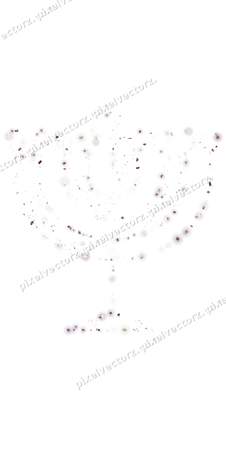 Seamless glitter menorah in dark magenta on a transparent background
